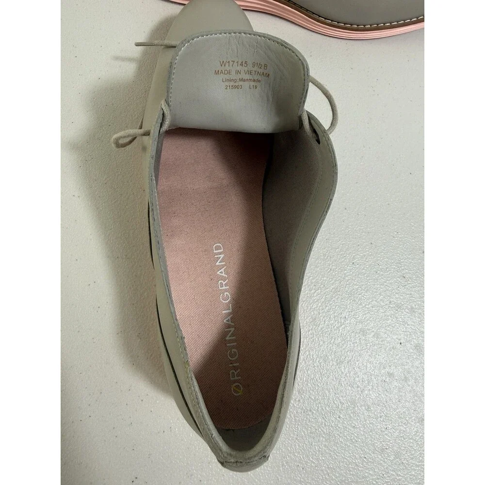 Cole Haan Original Grand Oxford Women’s 9.5B Gray Leather Pink Sole W17145 New